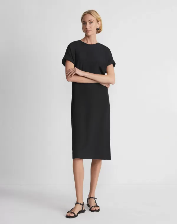 Women Lafayette 148 New York Silk Stretch Georgette T-Shirt Dress