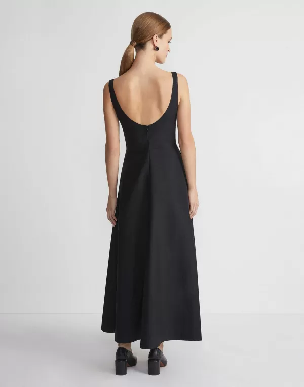 Women Lafayette 148 New York Silk-Linen Bateau Gown