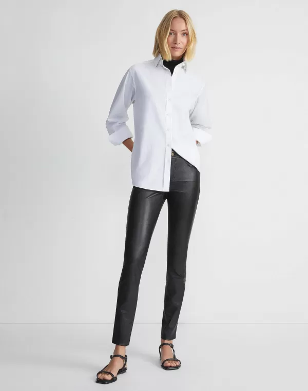 Women Lafayette 148 New York Silky Stretch Nappa Leather Mercer Pant