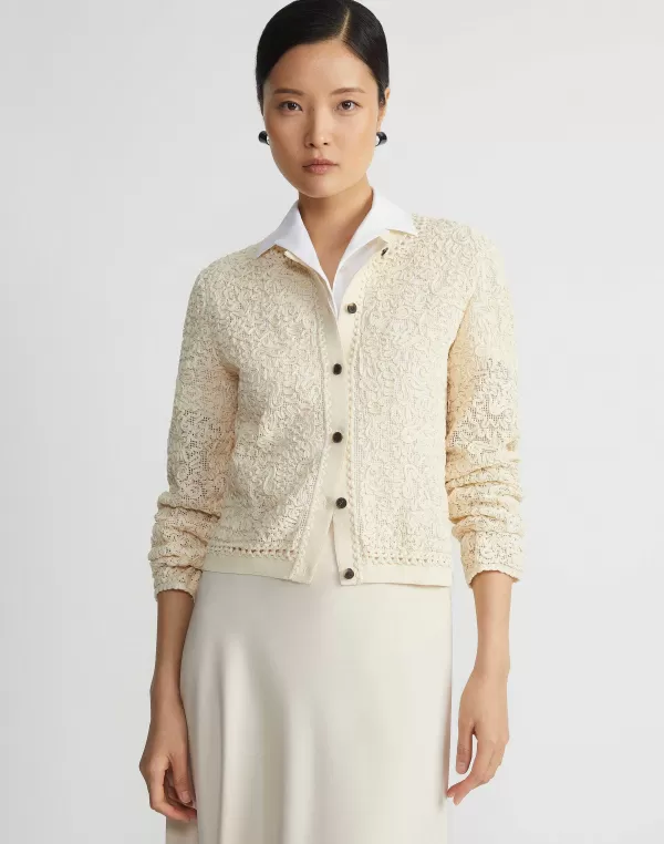 Women Lafayette 148 New York Soutache Embroidered Cotton Cardigan