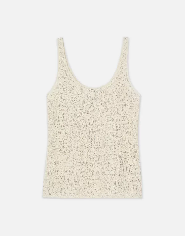 Women Lafayette 148 New York Soutache Embroidered Cotton Tank