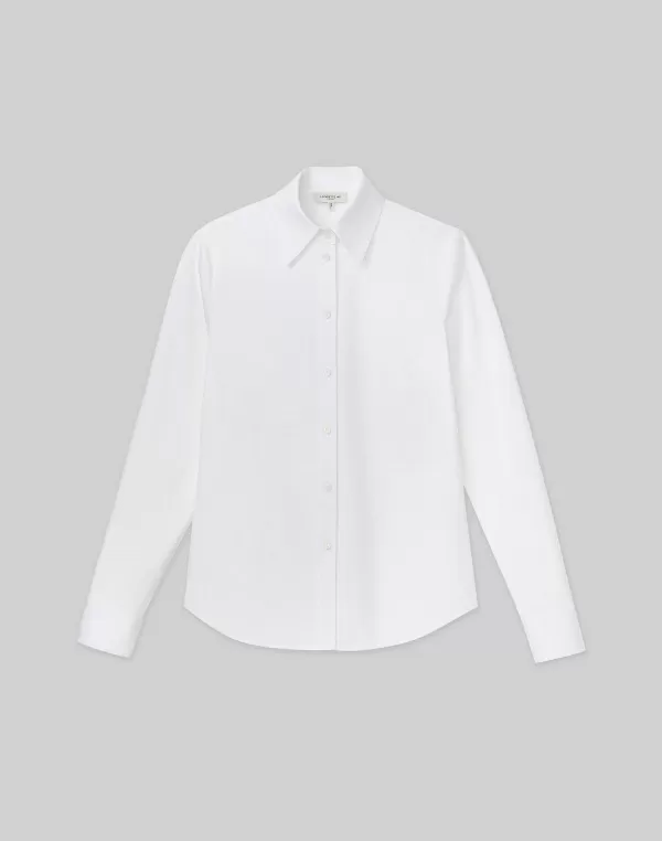 Women Lafayette 148 New York Stretch Cotton Slim Shirt