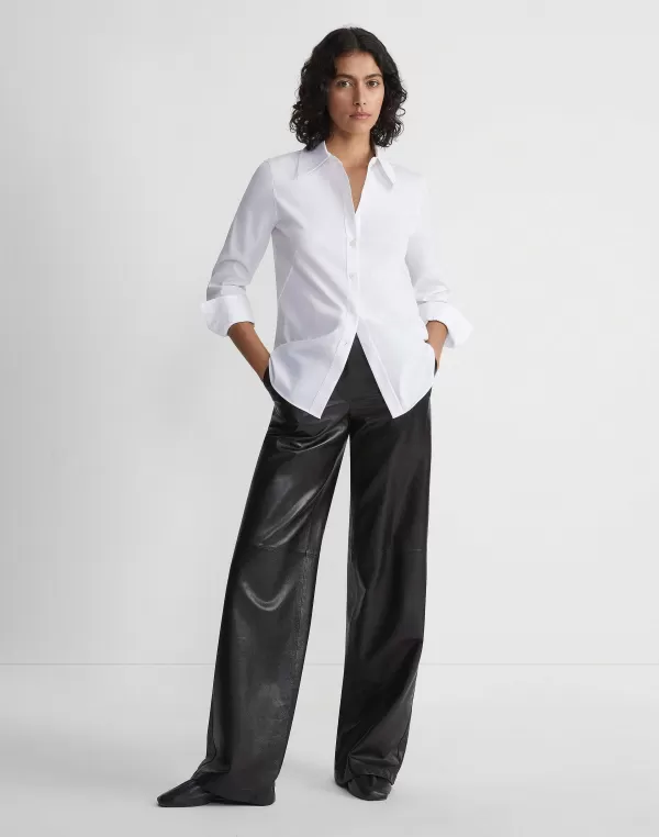 Women Lafayette 148 New York Stretch Cotton Slim Shirt