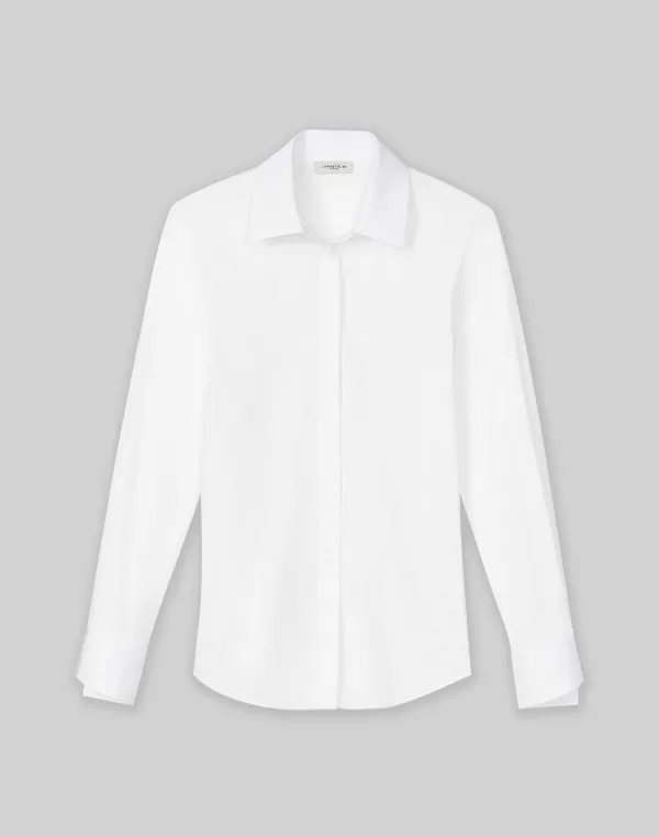 Women Lafayette 148 New York Stretch Cotton Straight Shirt