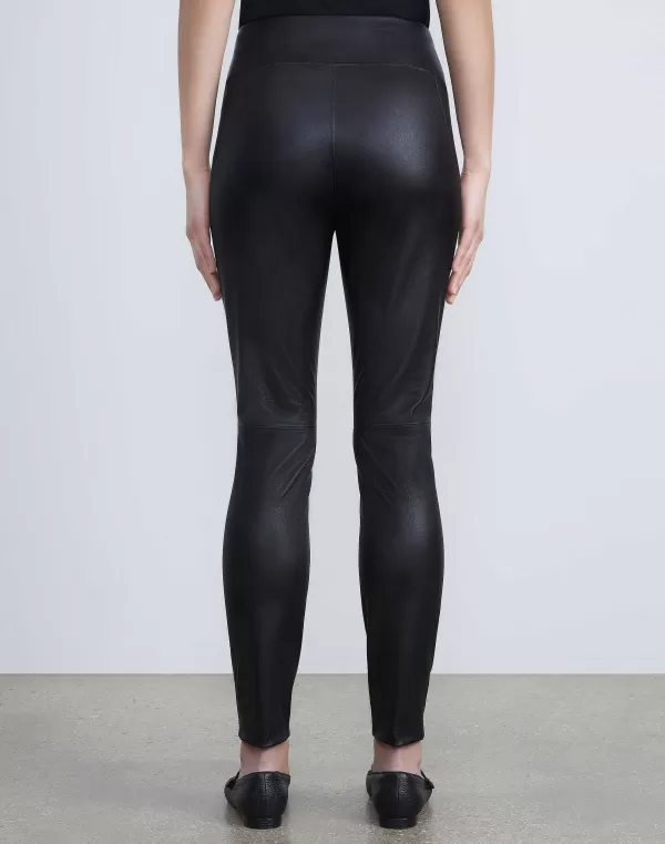 Women Lafayette 148 New York Stretch Nappa Leather Greenwich Legging