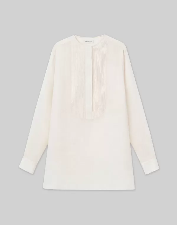 Women Lafayette 148 New York Sustainable Gemma Cloth Voile Pintuck Popover Blouse