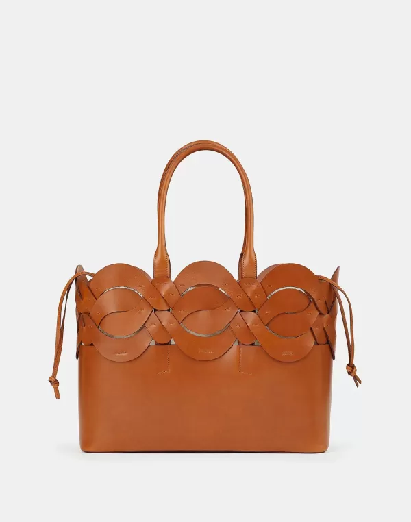 Women Lafayette 148 New York Vachetta Leather 8 Knot Tote—Large