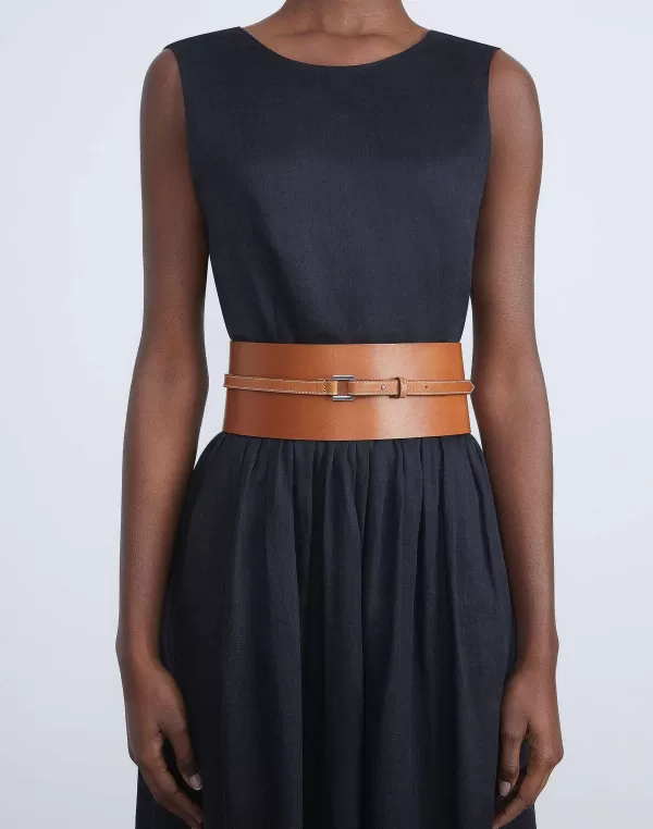 Women Lafayette 148 New York Vachetta Leather Obi Belt