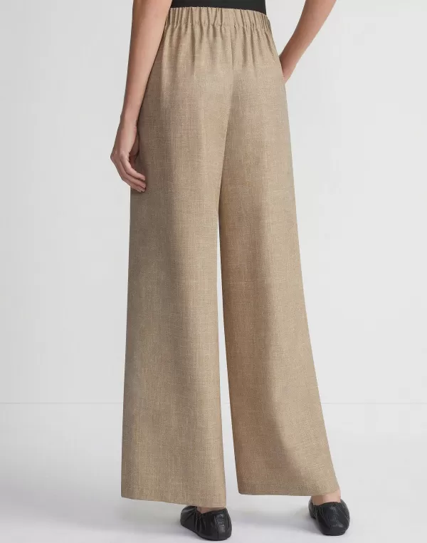 Women Lafayette 148 New York Virgin Wool Silk-Linen Riverside Pant