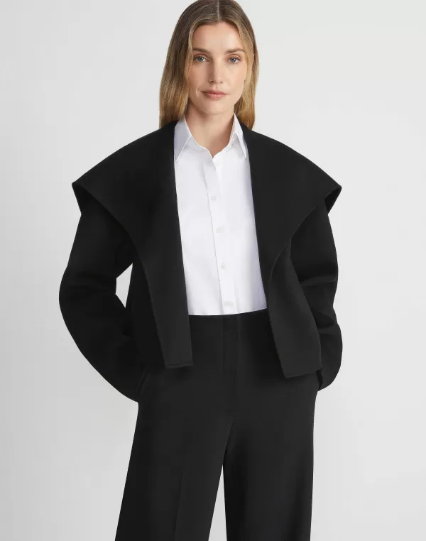 Women Lafayette 148 New York Wool-Cashmere Double Face Shawl Collar Oversized Coat