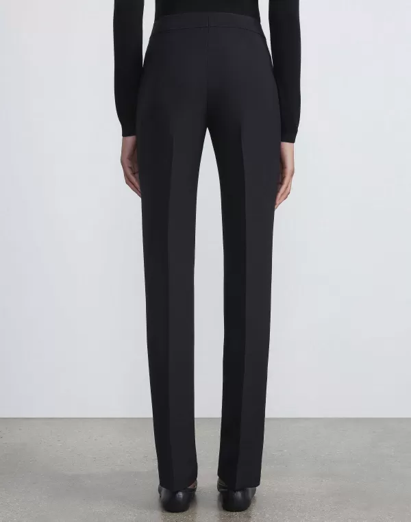 Women Lafayette 148 New York Wool-Silk Crepe Barrow Pant