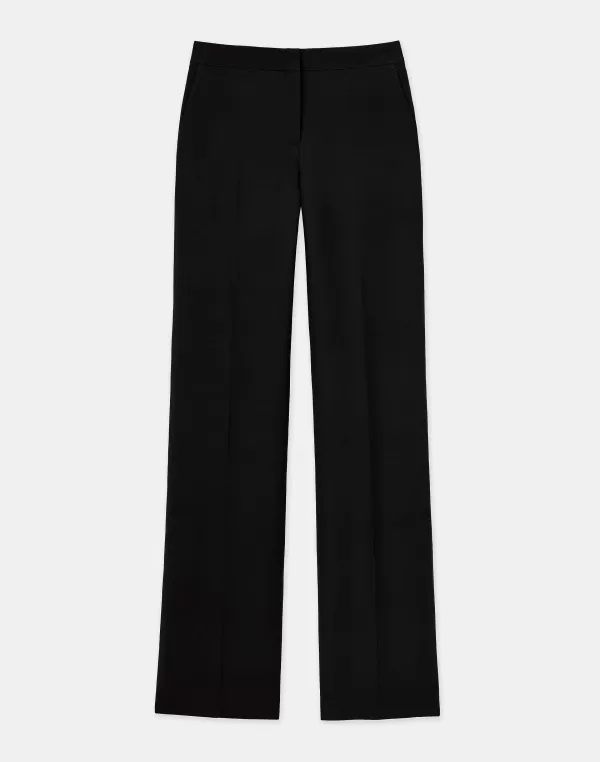 Women Lafayette 148 New York Wool-Silk Crepe Gates Pant