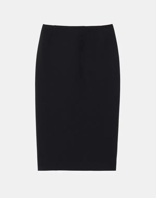 Women Lafayette 148 New York Wool-Silk Crepe Pencil Skirt