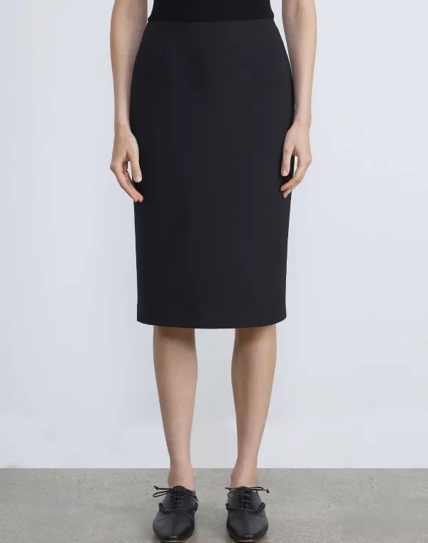 Women Lafayette 148 New York Wool-Silk Crepe Pencil Skirt