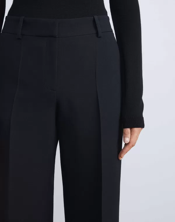 Women Lafayette 148 New York Wool-Silk Crepe Sullivan Pant