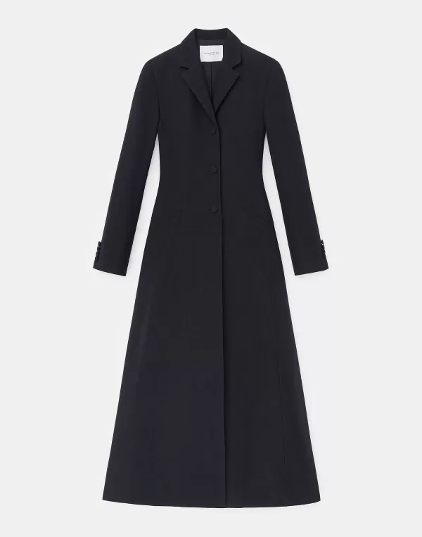 Women Lafayette 148 New York Wool-Silk Crepe Three-Button Academy Coat